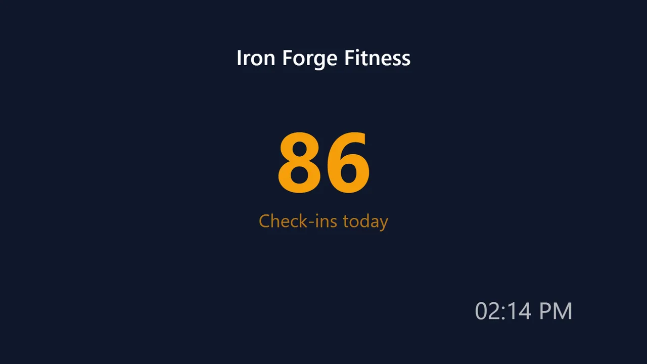 A PingBell board for gyms & fitness studios