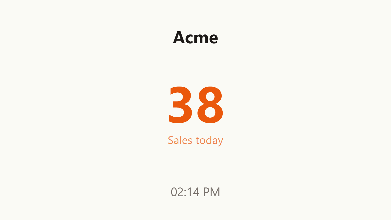 Live sales counter on a TV