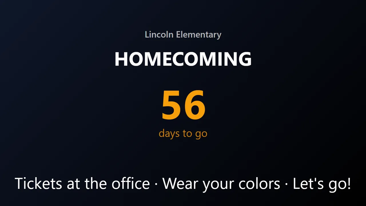 Game day countdown
